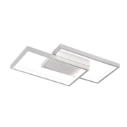 Lustra LED cu telecomanda LANDYN 37W, 2 Patrate, lumina Rece/Calda/Neutra, Dimabila, Alb