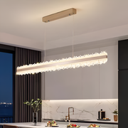 Lustra LED suspendata cu telecomanda NIVALIS 55W, Lungime 120cm, lumina Rece/Calda/Neutra, Dimabila,Inaltime Reglabila, Auriu