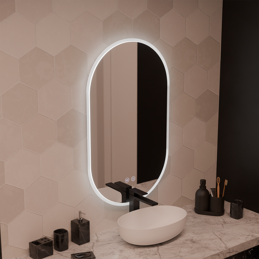 Oglinda LED Ovala 50x80cm Llexort, Touch, Sistem Dezaburire, Dimabila