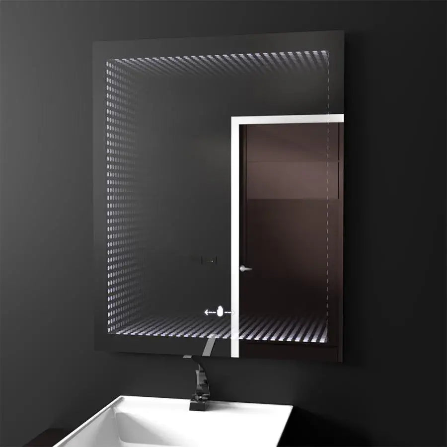 Oglinda LED Rectangulara, 60x80cm, Morrin Senzor MotionGlow Marcello, Efect 3D