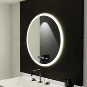 Oglinda LED Rotunda, 70cm, Elysee MotionGlow Marcello, Sistem Dezaburire, Ceas & Termometru, Dimabila