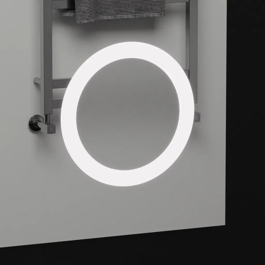 Oglinda LED Rectangulara, 60x80cm, Precision MotionGlow Marcello, Sistem Dezaburire, Ceas & Termometru, Lupa Cosmetica, Dimabila