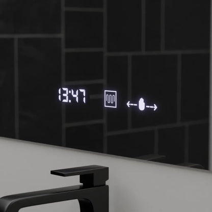 Oglinda LED Rectangulara, 120x80cm, ABSOLU MotionGlow Marcello, Sistem Dezaburire, Ceas & Termometru, Lupa Cosmetica, Dimabila