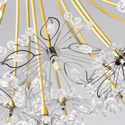 Candelabru Cristal Petito, 12XG4,Auriu, Diametru 52cm