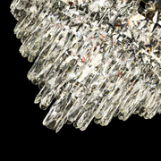 Candelabru Cristal FLORENCE Eleganza, 9x E14, Diametru 50cm, Crom Lucios, Inaltime Reglabila