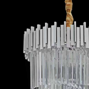 Candelabru Cristal CC110/600x1800CH , 28xE14, Diametru 60cm, Inaltime 180cm, Crom si Argintiu, Inaltime Reglabila, Design Elegant
