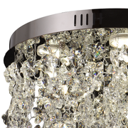 Candelabru LED Cristal LLC212/550BU Rotund, 29W, Lumina Rece/Calda/Neutra, Cristale, Crom Lucios