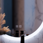 Oglinda LED Rotunda, 50cm, Noxia Touch, Sistem Dezaburire, Dimabila