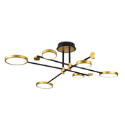 Lustra LED cu Telecomanda MARIA, 6 Elemente, 31W, Lumina Calda/Rece/Neutra 3000K/4000K/6000K, Dimabila, Auriu si Negru, Metal