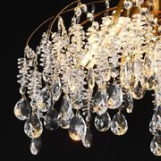 Candelabru Cristal CC9321/5FGD, 5x E14, Diametru 50cm, Auriu
