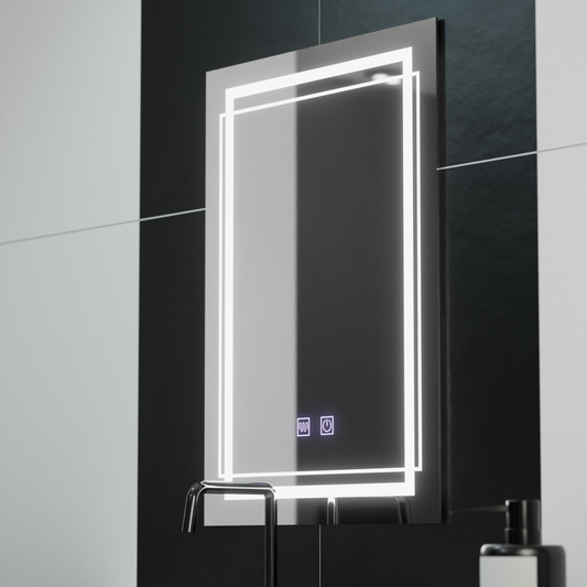 Oglinda LED Rectangulara, 60x80cm,  KOVEN Touch, Sistem Dezaburire,Dimabila