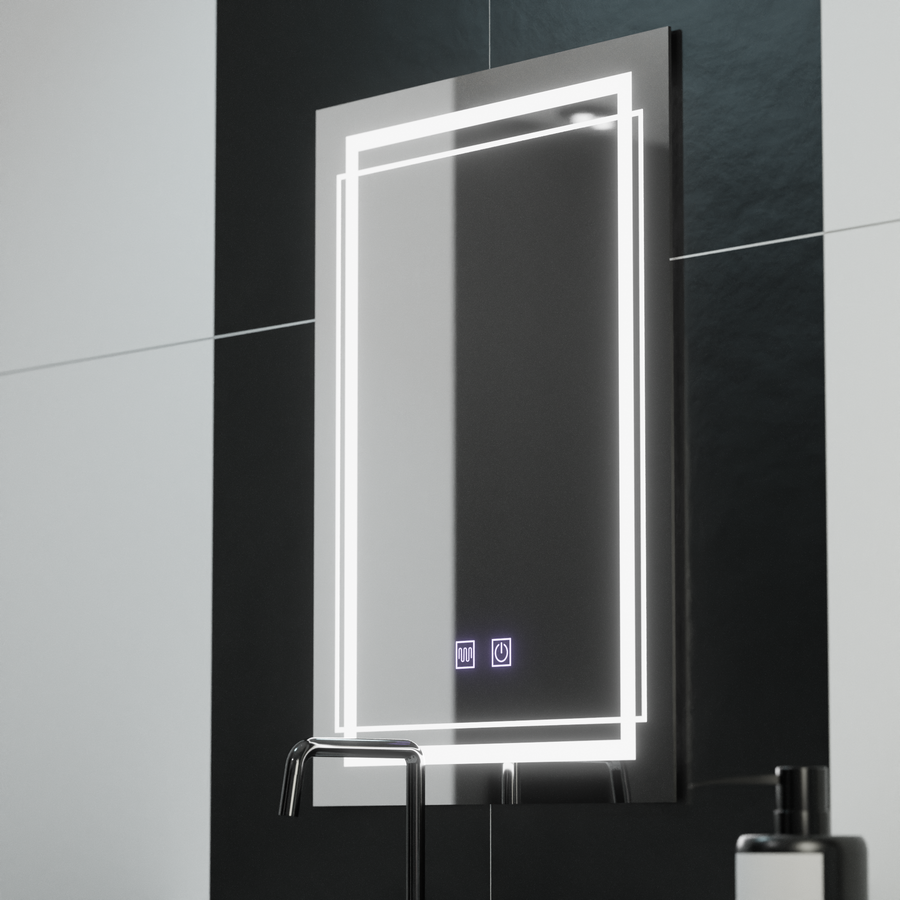 Oglinda LED Rectangulara, 60x80cm,  KOVEN Touch, Sistem Dezaburire,Dimabila