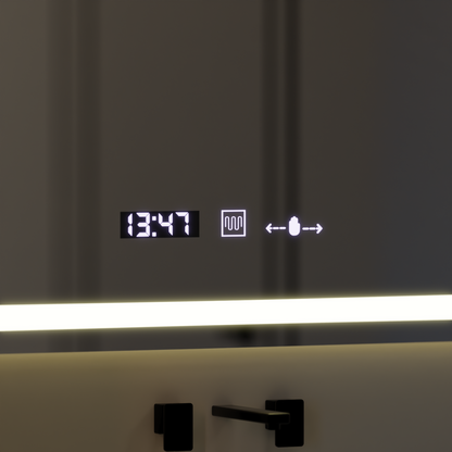 Oglinda LED Rectangulara 120x80cm Vérité MotionGlow Marcello, Sistem Dezaburire, Ceas & Termometru, Dimabila
