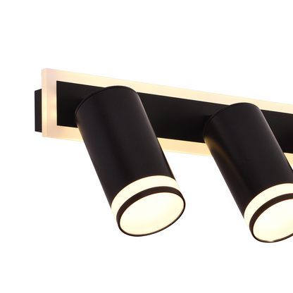 Lustra LED Ellen 46W Lumina Rece/Calda/Neutra Proiector Reglabil Acril si Metal Negru