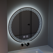 Oglinda LED Rotunda, 70cm, Orhina Touch, Sistem Dezaburire, Dimabila