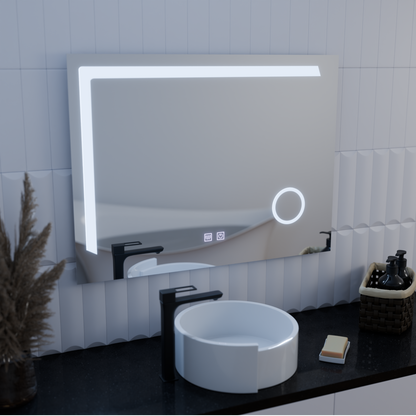 Oglinda LED Rectangulara, 80x60cm, Linea Touch, Sistem Dezaburire, Dimabila