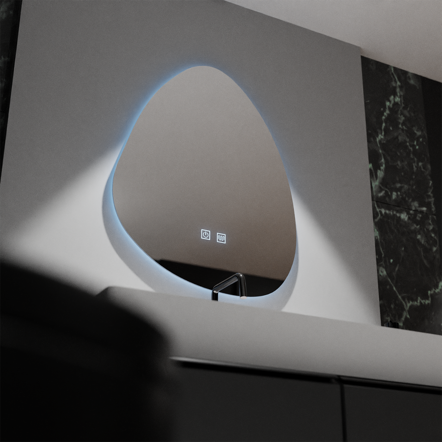 Oglinda LED Organica 80x60cm, Fluido Touch, Sistem Dezaburire, Dimabila