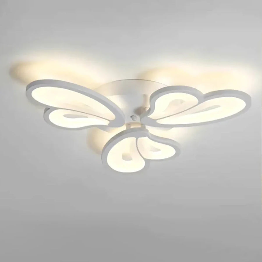 Lustra LED cu telecomanda BLOSSOM 40W, 3 Petale, lumina Rece/Calda/Neutra, Dimabila, Alb