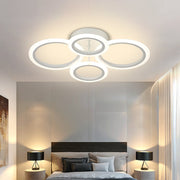 Lustra LED cu telecomanda  BETTY 43W, 4 Cercuri, lumina Rece/Calda/Neutra, Dimabila, Alb