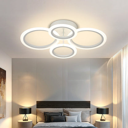 Lustra LED cu telecomanda  BETTY 43W, 4 Cercuri, lumina Rece/Calda/Neutra, Dimabila, Alb