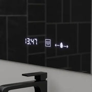 Oglinda LED Rectangulara, 100x75cm, ABSOLU MotionGlow Marcello, Sistem Dezaburire, Ceas & Termometru, Lupa Cosmetica, Dimabila