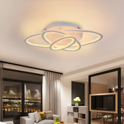 Lustra LED cu telecomanda TIANA 78W, 3 Elipse, lumina Rece/Calda/Neutra, Dimabila, Alb