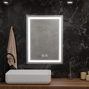 Oglinda LED Rectangulara, 50x70cm, RADIANTE Touch, Sistem Dezaburire, Dimabila
