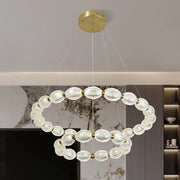 Lustra LED suspendata FAUSTO, 83W, lumina Rece/Calda/Neutra, Inaltime Reglabila, Auriu