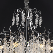 Candelabru Cristal CC9311/5CH, 5x E14, Diametru 50cm, Crom