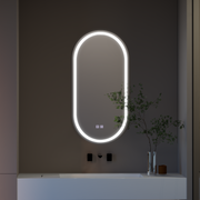 Oglinda LED Ovala, 50x100cm, Velara Touch, Sistem Dezaburire, Dimabila