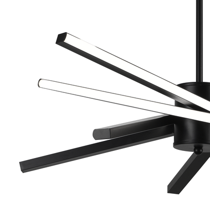 Lustra LED cu Telecomanda LT176/5BK, 69W, 5 Elemente, Lumina Rece/Clada/Neutra, Dimabila, Negru, Inaltime Reglabila