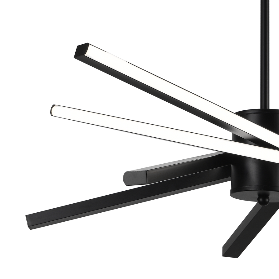 Lustra LED cu Telecomanda LT176/5BK, 69W, 5 Elemente, Lumina Rece/Clada/Neutra, Dimabila, Negru, Inaltime Reglabila