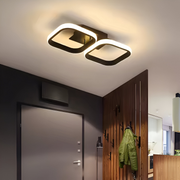 Lustra LED VERTEX 21W, 2 Patrate, Liniara, lumina Rece/Calda/Neutra, Neagra