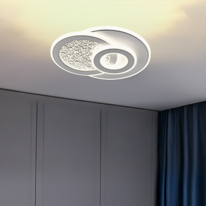 Lustra LED KOMPACTO 47W, 3 Cercuri, lumina Rece/Calda/Neutra, Alb