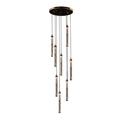 Candelabru Cristal LED 21W, Lumina Calda/Neutra/Rece, Diametru 35cm Auriu CM510/H150XW35