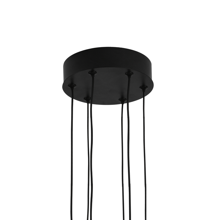 Lustra LED cu telecomanda ,Suspendata 71W, 3 Elemente, lumina Rece/Calda/Neutra, Dimabila, Inaltime Reglabila, Negru