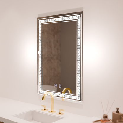 Oglinda LED Rentagulara, 60x80cm, Touch Vivido , Sistem Dezaburire,Dimabila