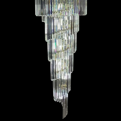 Candelabru Cristal CC8043/600H1800GD, Diametru 60cm, Inaltime 180cm, Auriu Lucios, Inaltime Reglabila, Design Elegant
