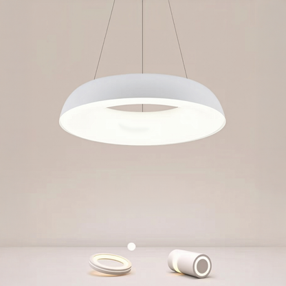 Lustra LED suspendata cu Telecomanda CHIARA, 73W, Lumina Rece/Calda/Neutra, Dimabila, Alb