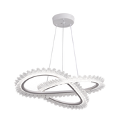 Lustra LED LT187WH, Cristal si Metal, 52W, Dimabila, Inaltime Reglabila, lumina Rece/Calda/Neutra, Iluminat Luxos