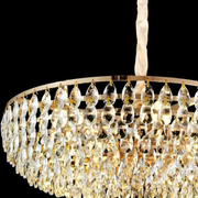 Candelabru Cristal CC1677/600GD, 12xE14, Auriu Lucios, Inaltime Reglabila, Metal si Cristal