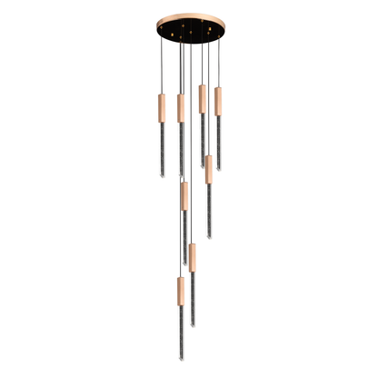 Candelabru Cristal LED 22W, Lumina Calda/Neutra/Rece, Diametru 35cm Auriu CM511/H150XW35