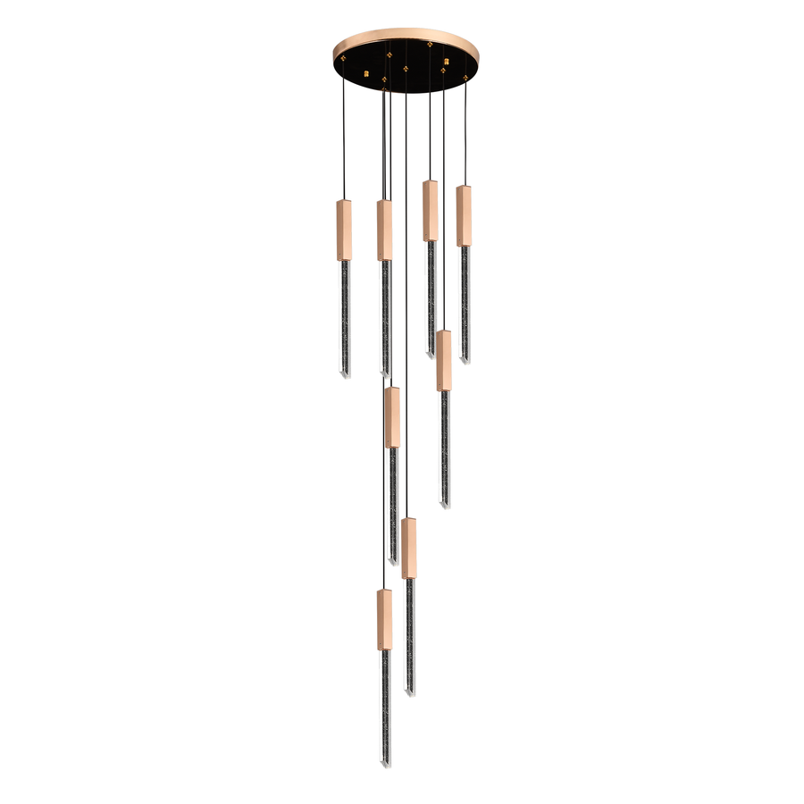 Candelabru Cristal LED 22W, Lumina Calda/Neutra/Rece, Diametru 35cm Auriu CM511/H150XW35