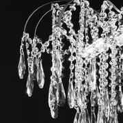 Candelabru Cristal CC9324/5CH, 5x E14, Diametru 48cm, Crom