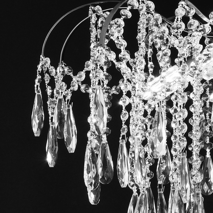 Candelabru Cristal CC9324/5CH, 5x E14, Diametru 48cm, Crom