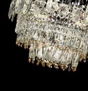 Candelabru Cristal CC6687/500CR 9x E14, Diametru 50cm, Crom Lucios, Inaltime Reglabil
