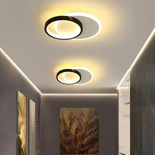 Aplica LED SMALON 26W, 2 Cercuri, lumina Rece/Calda/Neutra, Alb Negru