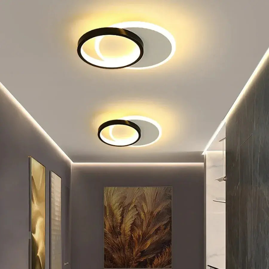 Aplica LED SMALON 26W, 2 Cercuri, lumina Rece/Calda/Neutra, Alb Negru