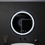 Oglinda LED Rotunda, 60cm, Celeste MotionGlow Marcello, Sistem Dezaburire, Ceas & Termometru, Dimabila, Lumina Calda Neutra Rece 3000K/4000K/6000K