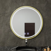 Oglinda LED Rotunda, 60cm, Glanz Touch, Sistem Dezaburire, Dimabila